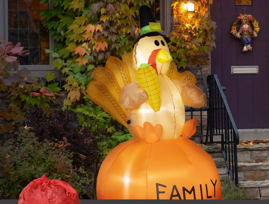 4.9 ft Inflatable LED Turkey